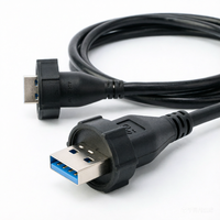 Câble de connecteur de montage sur panneau étanche LSHITECH M20 IP67 USB 3.0, USB mâle vers mâle 1m pour équipement industriel