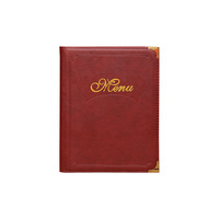 Carpeta de Presentación Personalizada A4 para Menús de Restaurante, 14 Bolsillos, Tapa Dura de PU, con Logotipo Estampado