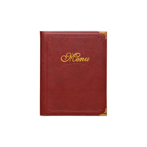 Cubiertas de menú de restaurante <span class=keywords><strong>A4</strong></span>, 14 bolsillos, venta al por mayor, carpeta de archivos de cuero PU de tapa dura, carpeta de presentación de logotipo estampado en caliente - Product Image 4