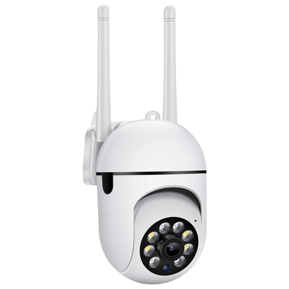 Câmera CCTV girada 360 graus HD 1080P segurança wi-fi câmera doméstica com visão noturna e luz LED