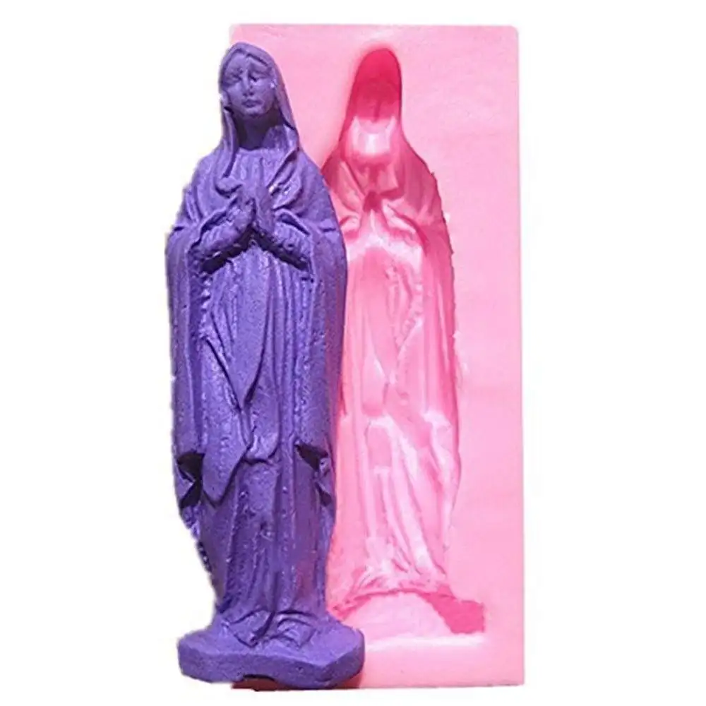 Home Gardening Virgin Mary Shape Silicone Soft Candy Mold Chocolate Clay Cake Mould Baking Tools