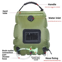 Sac de douche solaire pliable d'extérieur en gros, sac à eau étanche avec pomme de douche pour le camping, la randonnée et les accessoires de bain en plein air