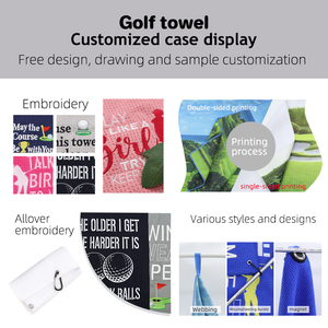 Broderie personnalisée, impression numérique avec Pothook, tissage gaufré, pas de perte de cheveux, serviette de Golf en microfibre, DIY - Product Image 4