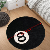 Tapis rond vintage en tissu tufté noir pour billard, coussin de chaise doux, tapis antidérapant pour chambre d'enfant