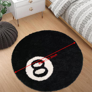 <span class=keywords><strong>Tapis</strong></span> de <span class=keywords><strong>Billard</strong></span> 8 <span class=keywords><strong>Noir</strong></span>, <span class=keywords><strong>Tapis</strong></span> Rond Tufté, Doux, Antidérapant, pour Chambre d'Enfant - Product Image 2