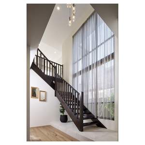 Escalera recta <span class=keywords><strong>de</strong></span> gama alta con peldaños <span class=keywords><strong>de</strong></span> <span class=keywords><strong>madera</strong></span> exótica <span class=keywords><strong>y</strong></span> detalles <span class=keywords><strong>de</strong></span> hierro forjado para <span class=keywords><strong>escaleras</strong></span> <span class=keywords><strong>interiores</strong></span> <span class=keywords><strong>de</strong></span> villas <span class=keywords><strong>de</strong></span> lujo - Product Image 1