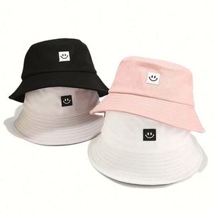 Smile Design Woven Label Fisherman Bucket Hat Fashion Bucket Hat Cotton Unisex Custom Bucket Hat Bulk for Outdoor - Product Image 1