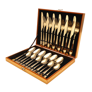 Royal Silverware Gold Stainless Steel Spoon Fork Knife Cutlery Flatware Sets 24pcs Forks and Knives set