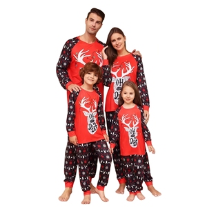 Offre Spéciale correspondant famille noël pyjamas ensembles wapiti à manches longues chemise pantalon jammies vêtements de nuit tenues parent-enfant - Product Image 1