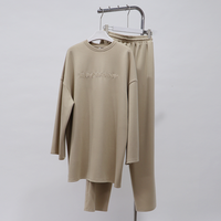 Ensemble deux pièces pour femmes, style décontracté, polyester, confortable, pantalon et haut modestes pour femmes musulmanes