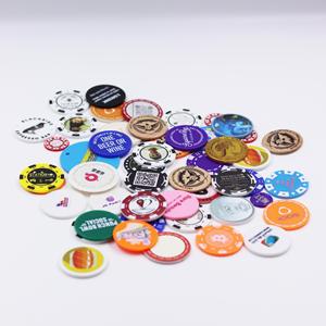 Monedas de plástico personalizadas con logo impreso de 39 mm para juegos, fichas de póker, carritos de compras y fichas de carrito. - Product Image 1