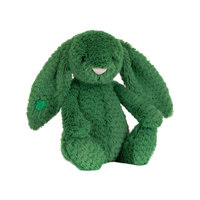 Peluche Lapin Timide Trèfle Vert JC UK avec Broderie Trèfle et Longues Oreilles Tombantes – Cadeau Saint Patrick