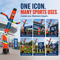 Figurines gonflables personnalisées de danseurs aériens de football avec souffleurs, adaptées aux compétitions sportives, aux événements publicitaires en plein air