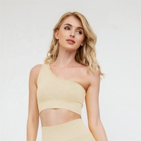 Soutien-gorge respirant et sans couture pour femmes, sous-vêtements de Sport, en forme Oblique, Yoga, sous-vêtements, Logo personnalisé, épaule dénudée, nouvelle collection