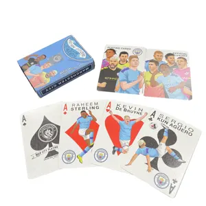 Factory Pfootball cards Casino Poker Cards Cartas Poker Wholesale Art Paper/ Pvc Waterproof Plastic Playing Cards