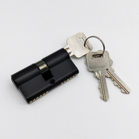 Vente directe usine – Cylindre de serrure de porte en laiton massif noir mat 60 mm à double clé avec 3 clés carrées en laiton standard pour serrure de porte