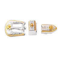 Großhandel Custom San Saba Nickel und Gold Trim Schnalle Set