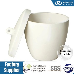 Crisol de Alúmina de Alta Pureza 99.5% con Tapa para Análisis TGA/DSC, Taza Cerámica Termoestable para Determinación de Cenizas en Plásticos - Product Image 1