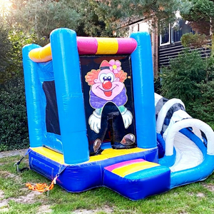 Castillo inflable comercial para niños con tobogán, tipo clown, para fiestas al aire libre. - Product Image 1