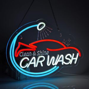 Car Wash Letreros Neon LED indoor hanging ambient light shop <b>sign</b> wall decoration light entrance indicator light luminous <b>sign</b> - Product Image 1