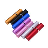 Flacon vaporisateur vide en aluminium coloré, 5 ml, 10 ml, recyclable, avec pompe, pour voyage, cosmétiques, parfum, brume