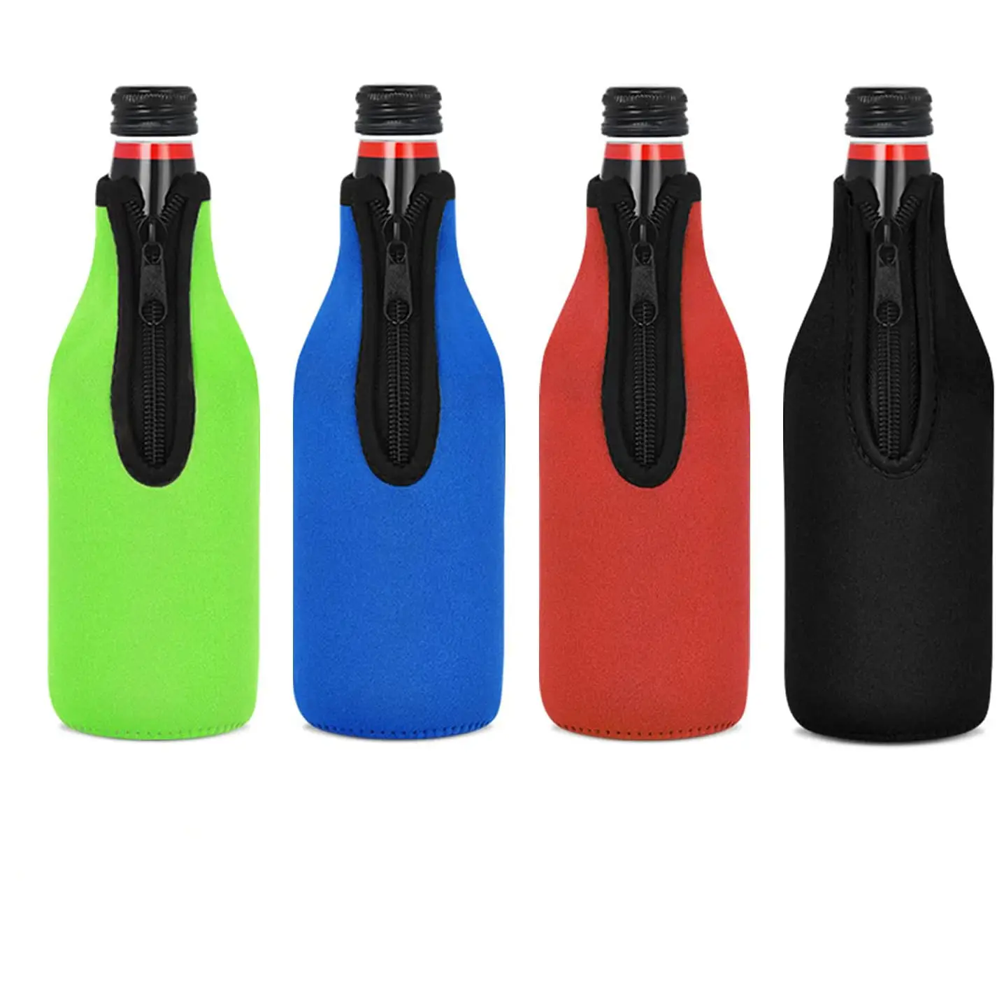 Alta Qualidade Multicolor Durável Neoprene Isolado Bebida Cerveja Garrafa De Vinho Cooler Sleeve Com Zíper