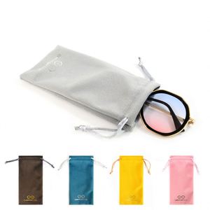 Custom Logo Recyclable Soft Velvet Sunglasses Bag with <b>Drawstring</b> for Glasses Watches Necklaces Rings <b>Bracelets</b> Gemstone Storage - Product Image 3