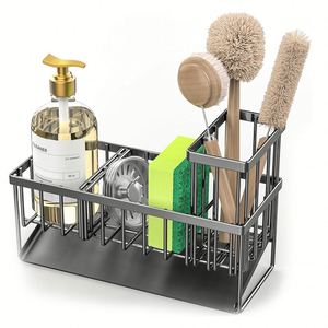 <b>Kitchen</b> Stainless Steel Rustproof Sink Drain Rack Soap <b>Sponge</b> Rack Dish Brush <b>Holder</b> Sink Organizer Drip Tray Sink Caddy - Product Image 4
