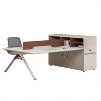 Poste de travail de bureau individuel moderne en bois avec cloison de séparation et table, ensemble de mobilier pour employés, vente en gros