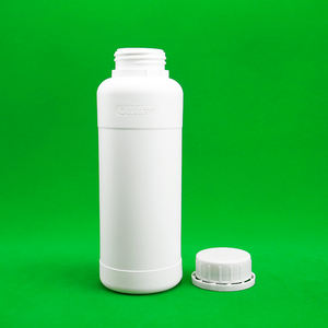 Botella de plástico de agente de disolución blanco HDPE de 500/1000ML con cubierta antirrobo de Boca Grande - Product Image 3