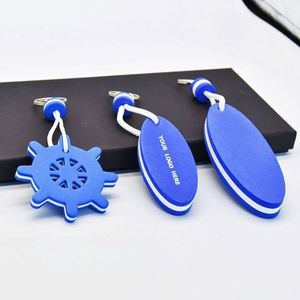 <b>Custom</b> Simple Rectangle Floating EVA Keychain Buoyant <b>Key</b> <b>Ring</b> with PU Sponge for Promotional Gifts - Product Image 1