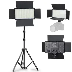 Set peralatan fotografi profesional, lampu cincin led video berdiri Tripod lampu studio foto panel pengisi tampilan digital