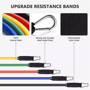 Ensemble polyvalent de 11 bandes de résistance à crochets, tubes de tonification, boucles, entraînement à domicile, exercice d'élasticité, matériau en latex TPE - Product Image 1