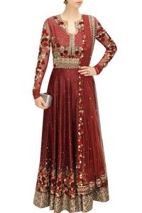 Robe de créateur élégante longueur de plancher | Belle robe de mariage et de soirée brodée pour les femmes - Product Image 2