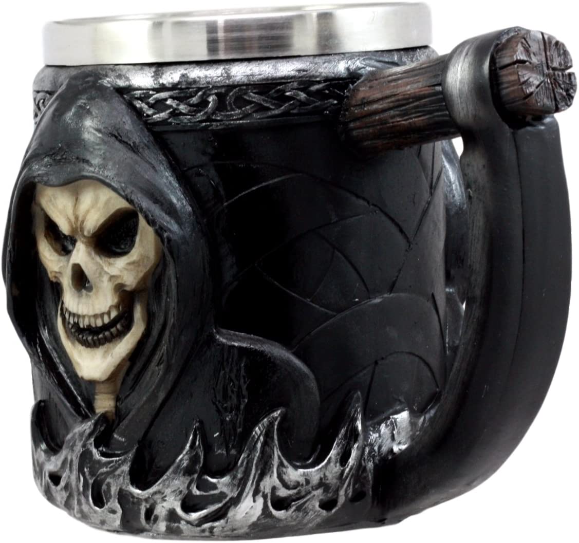 Death Grim Reaper Coffee Mug - Day of the Dead Skeleton