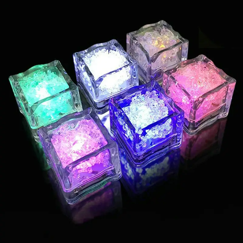 Waterproof Multi Color Drinks LED Ice Cube Liquid Sensor Flashing Blinking Glowing Light up Ice Cubes