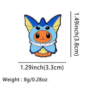 Spilla smaltata all'ingrosso Pokemoned con simpatico personaggio anime Eevee, spilla da bavero a forma di animale cartone animato Kawaii, distintivo per zaino e <span class=keywords><strong>accessori</strong></span> abbigliamento - Product Image 3