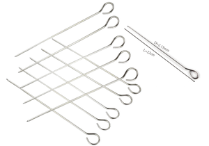 Stainless Steel Metal Skewers, Reusable Metal Skewer for Kabobs Barbecue Skewers for <strong>Grilling</strong> Shish Kabobs, Meat and <strong>Vegetable</strong> - Product Image 2