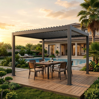 Großhandel Pergola mit Dach Verstellbare Lamellen Integrierte Regenrinne für Terrasse Hinterhof Wohninstallation