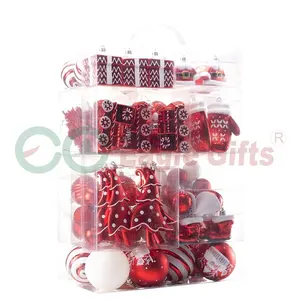 Eagle set ornamen bola Natal besar 4 inci set 155 buah bola elektroplating untuk dekorasi Natal