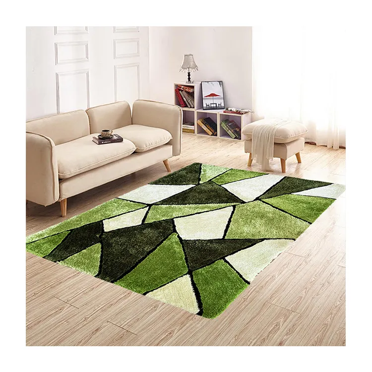 Tapis à poils longs en polyester 3d, accessoire de salon moderne, design de luxe