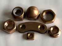 Mur baut perunggu Yushung kualitas kelautan C65100 silikon perunggu, ukuran 1/4", 5/16", 3/8", 7/16", 1/2", 5/8", 3/4", 7/8", 1 ANSI/ASME B18.2.2