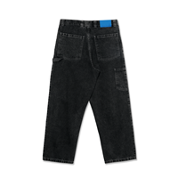 ZY Logo personnalisé Lavé Double Couche Genou Panneau Hommes Lâche Jean Broderie Décontractée 100% coton Baggy Fit Hommes Denim Pantalon Jean