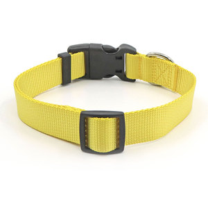 Adjustable Yellow Nylon <b>Dog</b> <b>Collar</b> with Buckle Closure Simple Style All Seasons for <b>Dogs</b> - Product Image 1