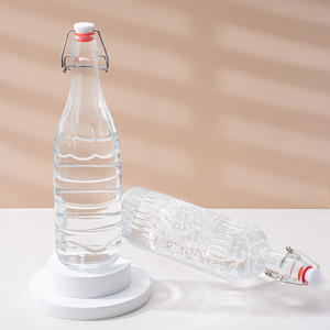 Bouteilles en verre transparent à bouchon basculant pour fermentation 1000 ml – Vente en gros de bouteilles vides pour Kombucha avec couvercle hermétique - Product Image 5