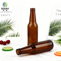 Bouteilles de bière en verre gonflables résistantes à la pression ODM, couleur brune, pour boissons gazeuses, bière, 330 ml, fabricants de bière