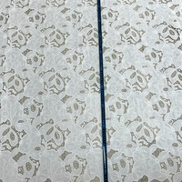 Tela de encaje de guipur blanca con calado, cordón pesado, soluble en agua, floral, doble capa, bordado 3D, tela de malla para confección de vestidos