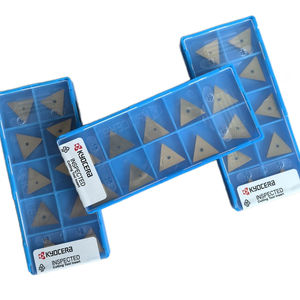 TPGN160304SO0820 A66N Plaquettes en carbure triangulaires OEM Kyocera pour tournage CNC, lame de 12 mm, épaisseur de 2,5 mm, revêtement TPCD PCBN, HRC45 - Product Image 1