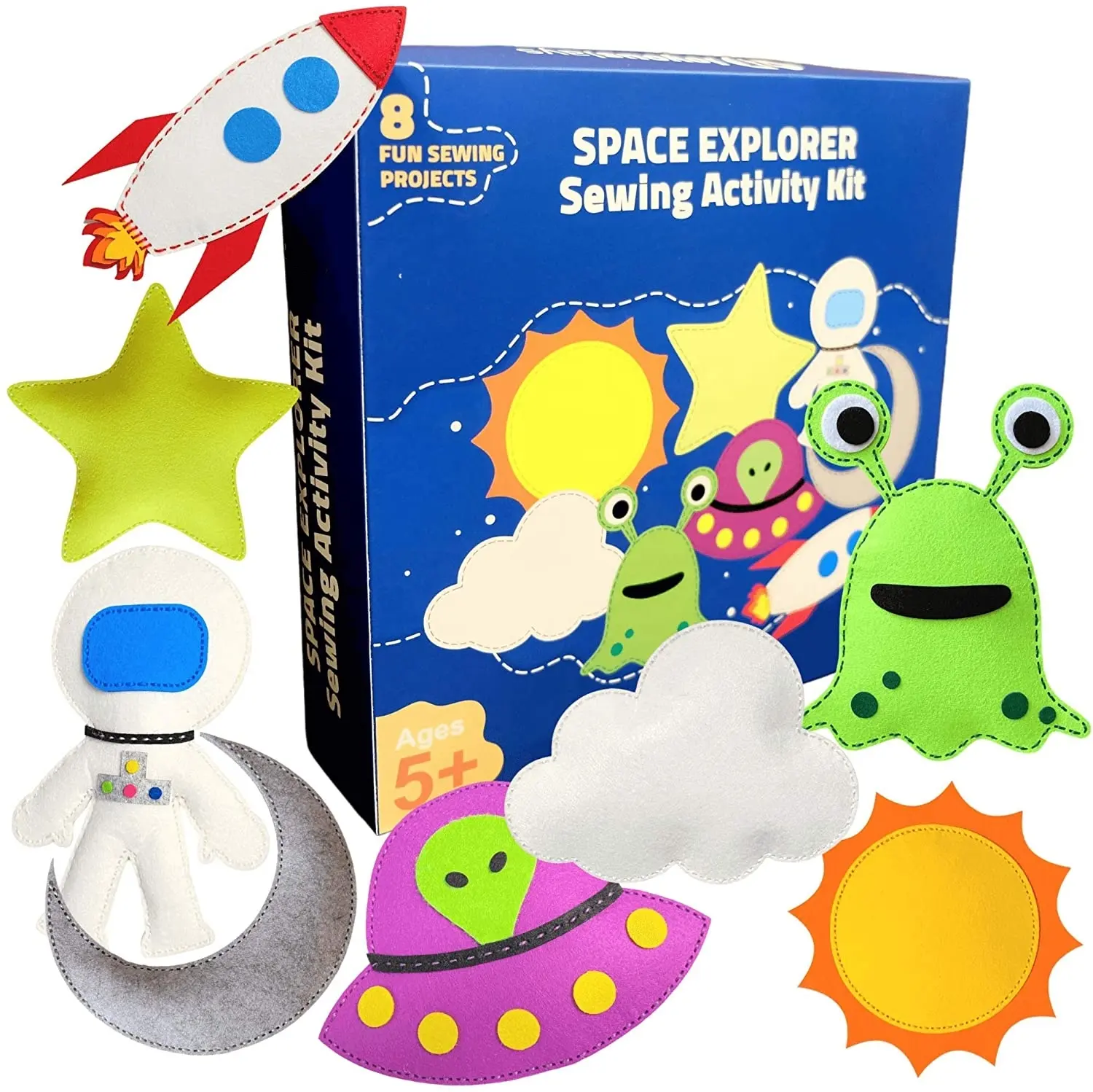 Children Felt Space Explorer Sewing Activity Kit for Kids Arts and Craft Project and Educational Toys