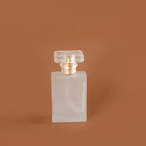 Stock personnalisé flacon de parfum vide transparent de 30ml 50ml 100ml flacon de parfum rond en verre transparent avec boîte